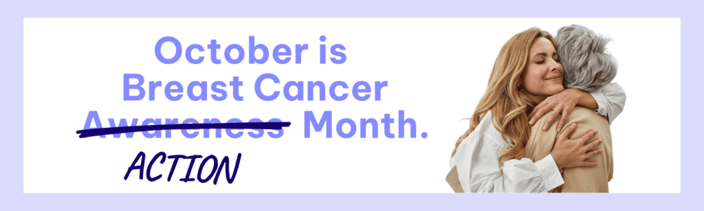 October breast cancer action month graphic